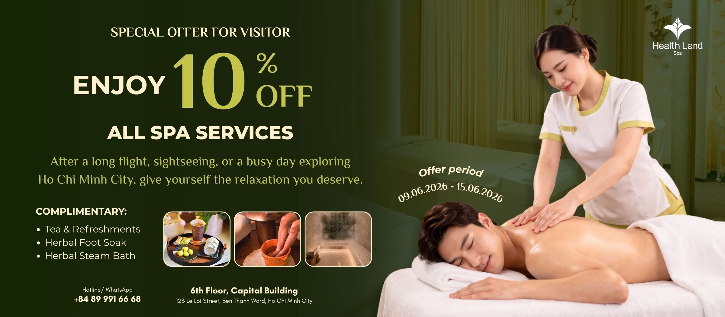 Sale 10% off for spa